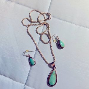 Barse teardrop earrings and necklace set